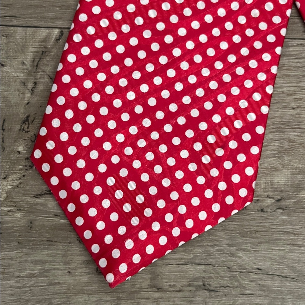 Vintage Henry Alan Neckwear Red Polka Dot Silk Necktie